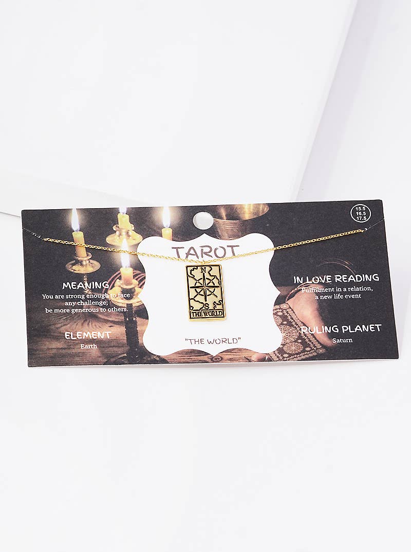 Gold Plated Tarot Card Necklace