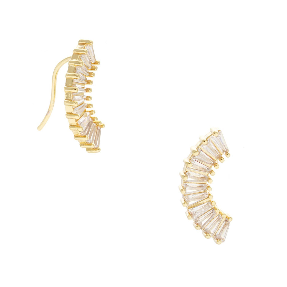 Baguette Cubic Zirconia Ear Crawlers