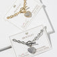 Pavé Cubic Zirconia Heart Toggle Bracelet