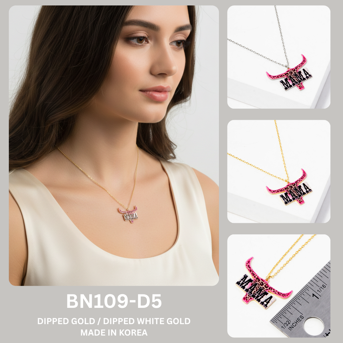 Western Longhorn "MAMA" Pendant Necklace