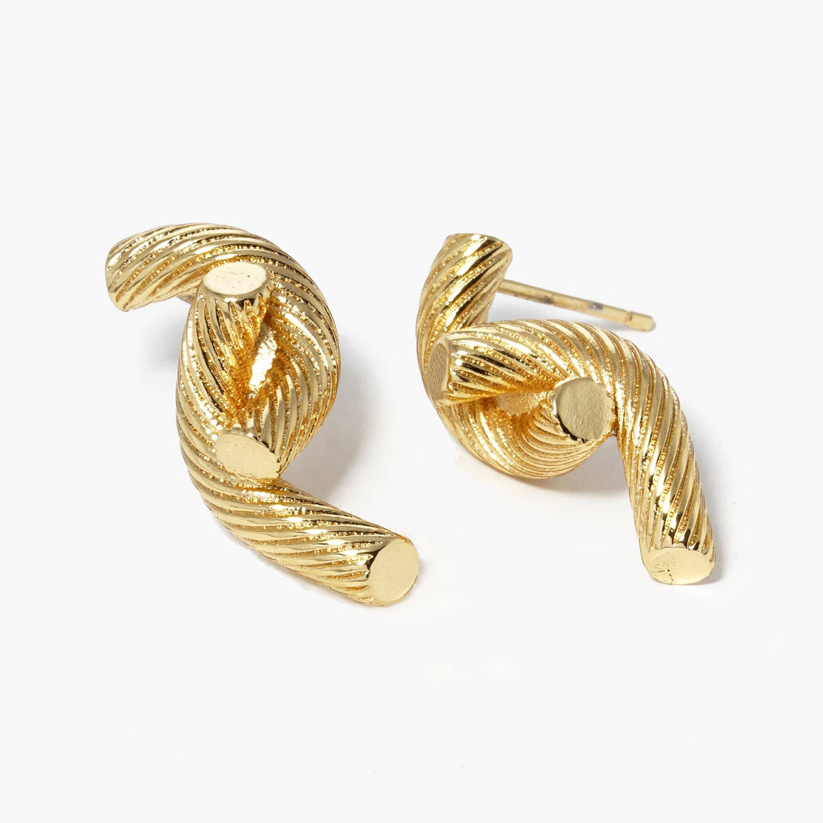 Gold and White Gold Dipped Twisted Statement Earrings