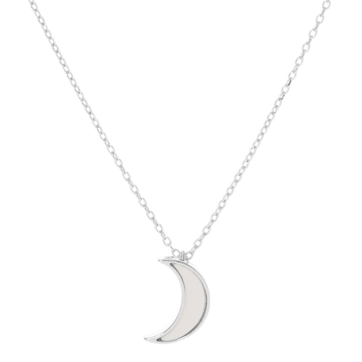 White Shelled Crescent Moon Necklace