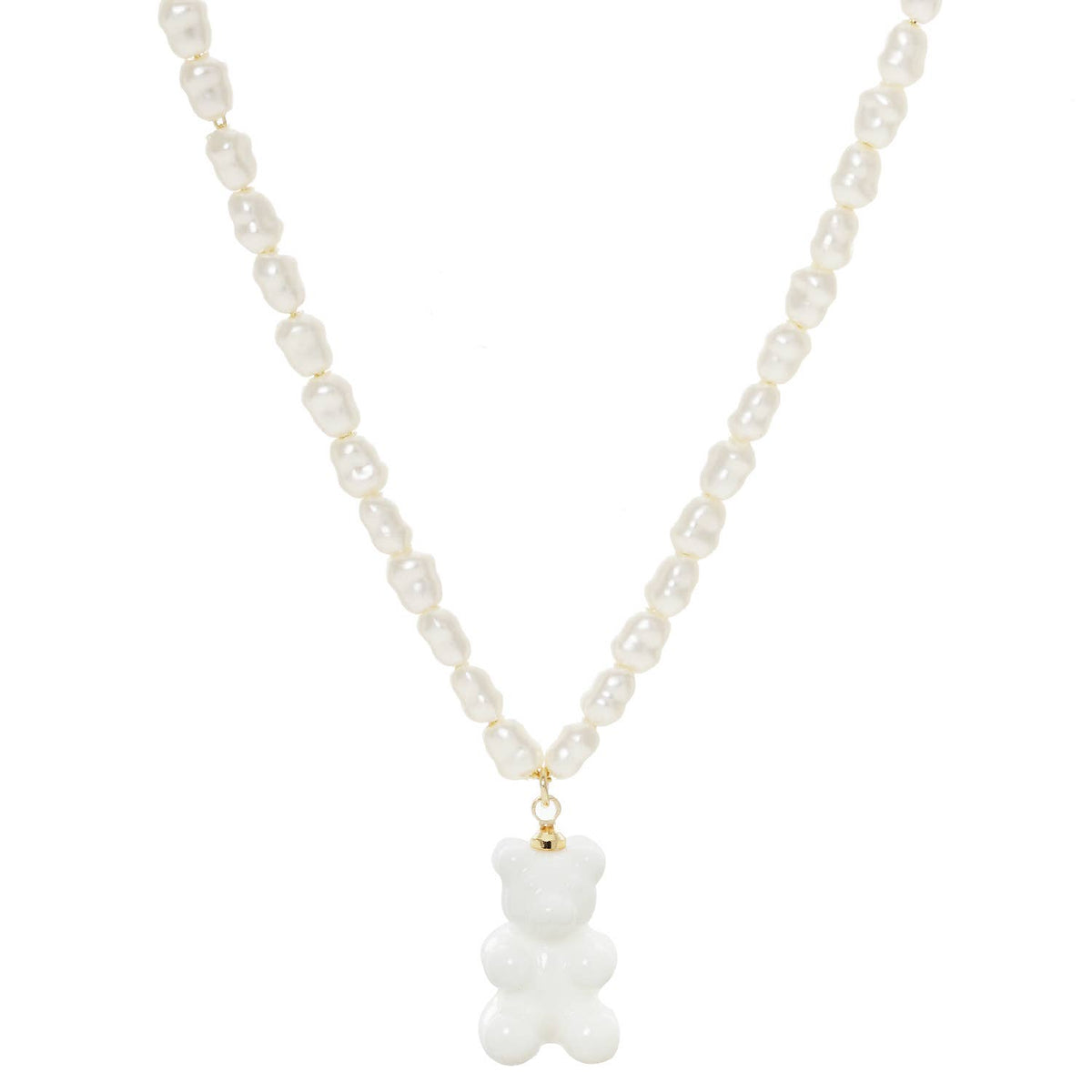Multicolor Beaded Gummy Bear Pearl Necklace