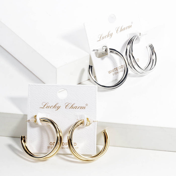 Triple Layered Geometric Hoop Earrings