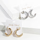 Geometric Spiral Grid C-Shape Hoop Earrings