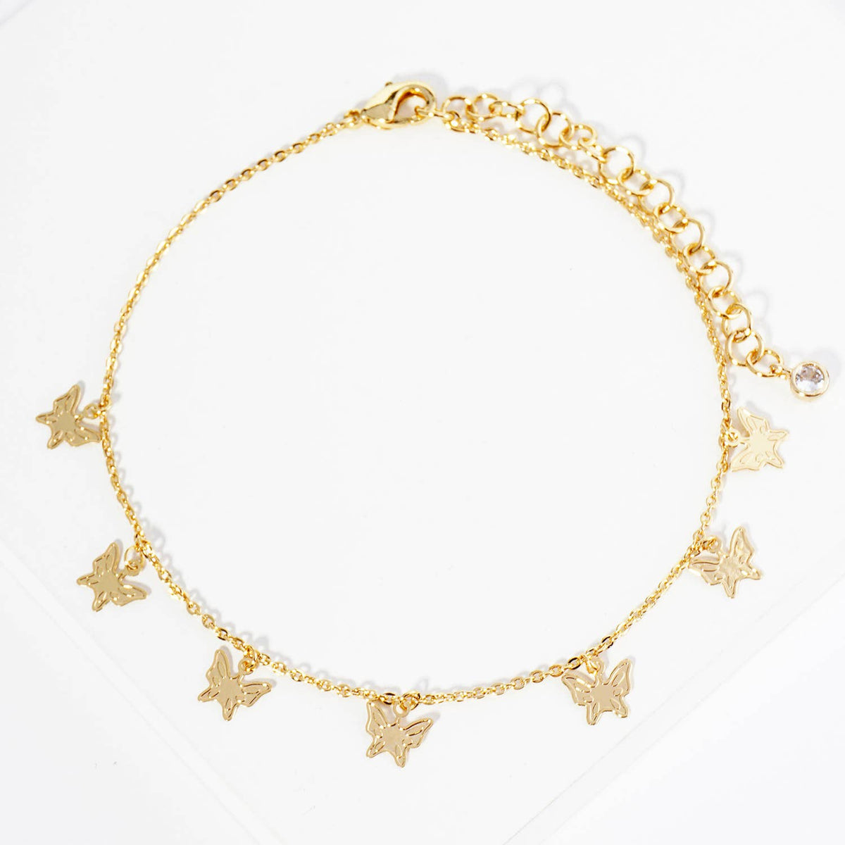Dainty Butterfly Charm Anklet