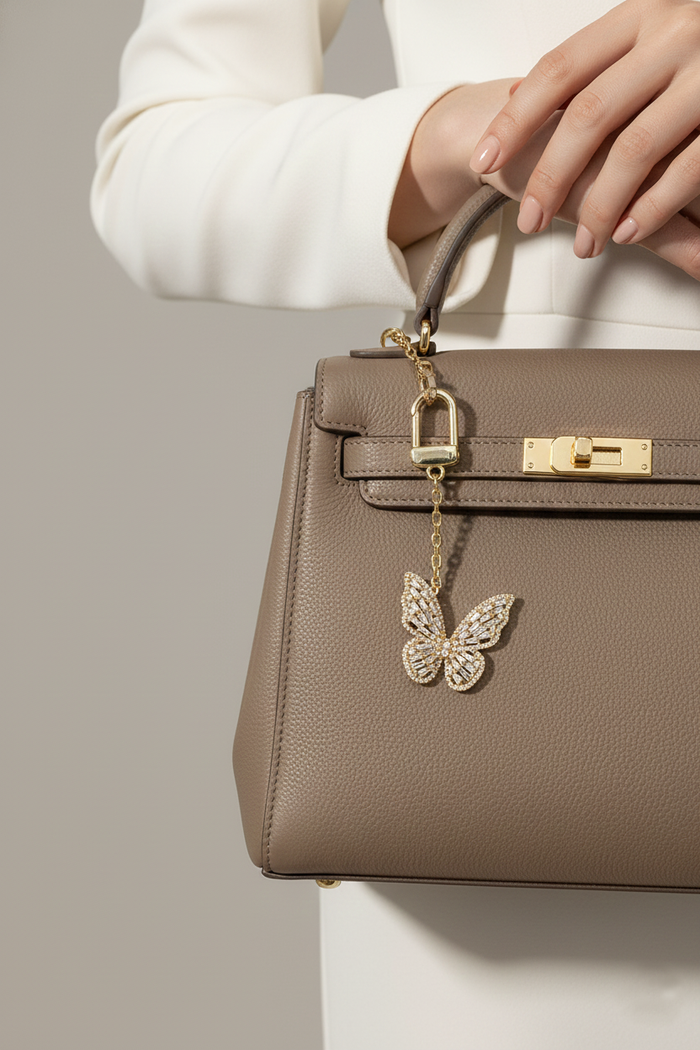 Crystal Butterfly Bag Charm & Keychain