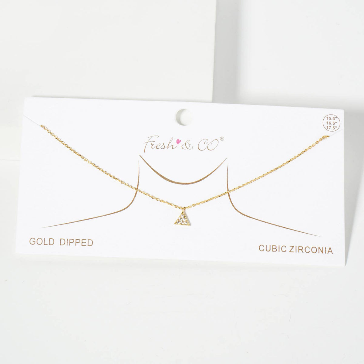 Pave CZ Triangle Pendant Necklace