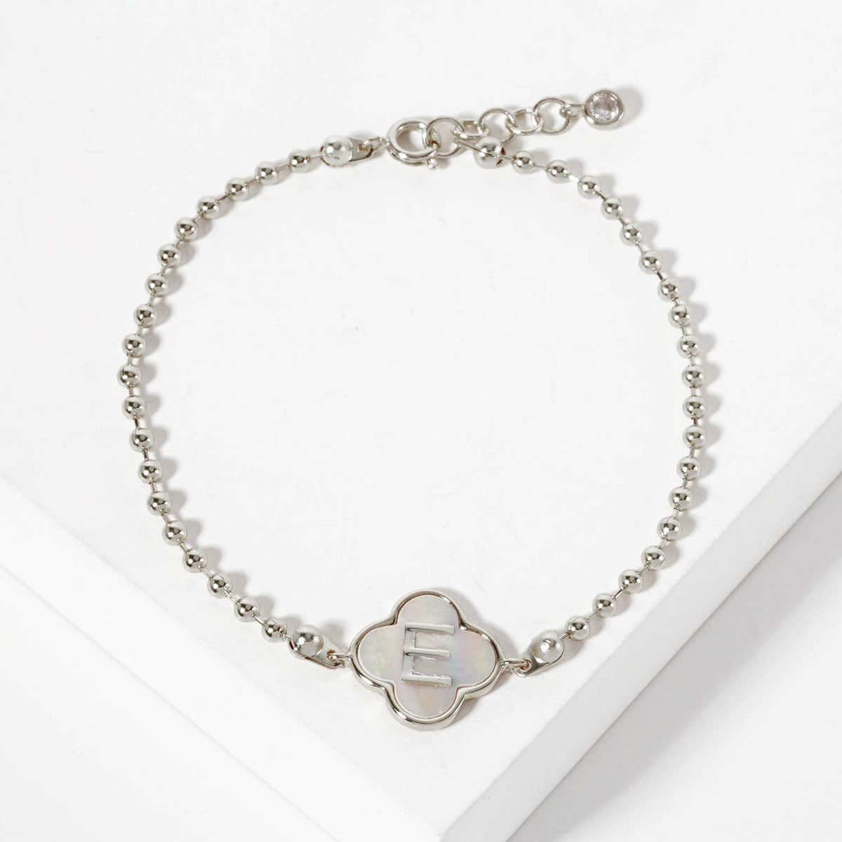 Dainty Gold Dipped Initial Clover Bracelet