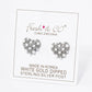 18K Gold Dipped Pearl Beaded Cubic Zirconia Heart Stud