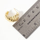 Polished Brass Wavy-Texture Tapered Open Hoop Earrings
