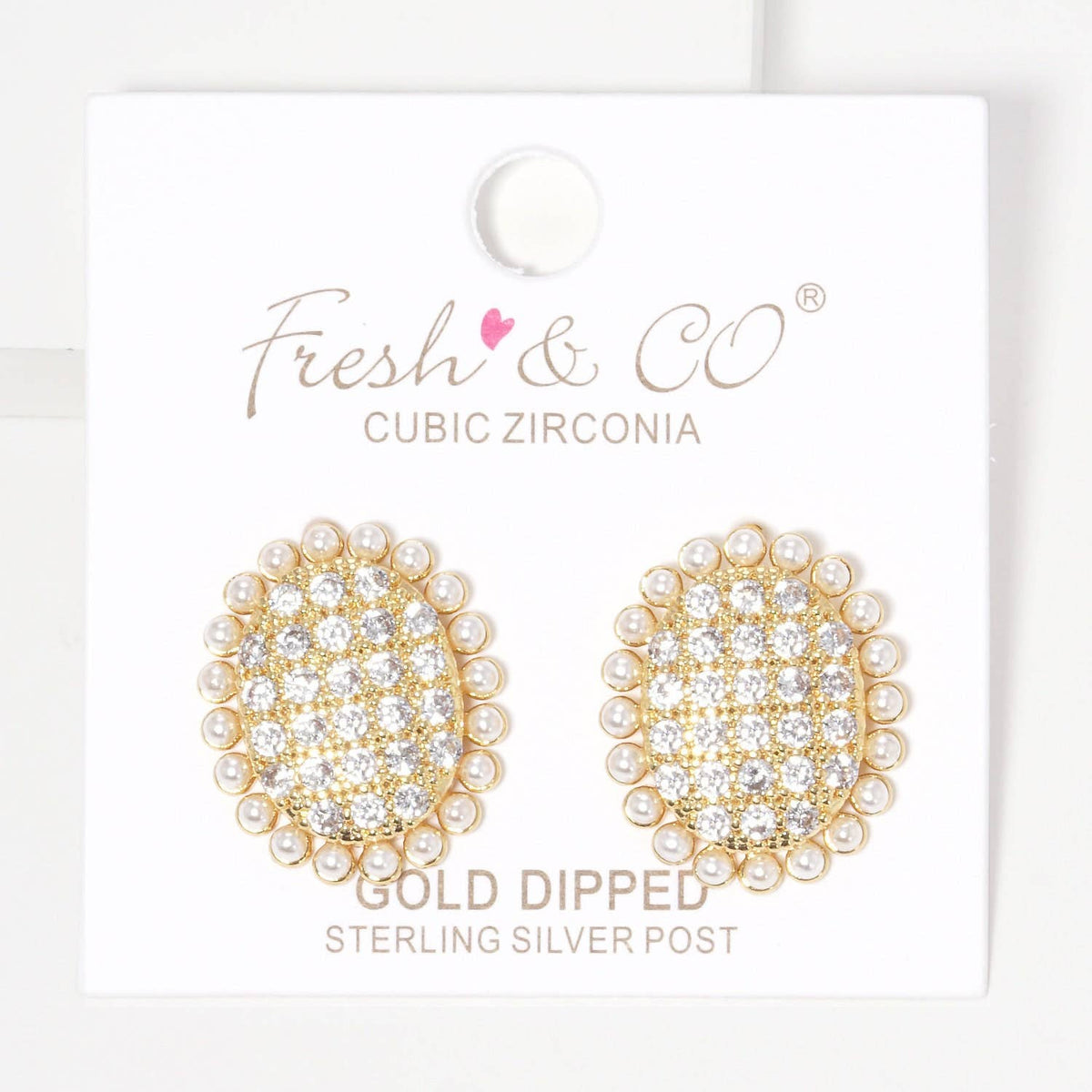Freshwater Pearl Outline Stud Earrings