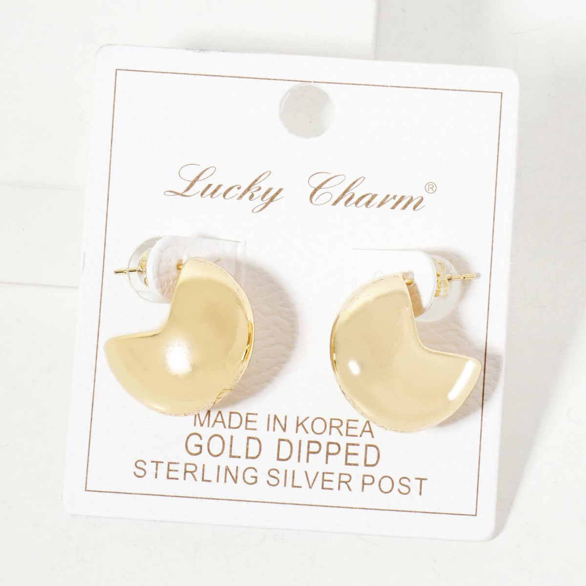 Polished Brass 20mm Pac-Man Design Hoop Earrings