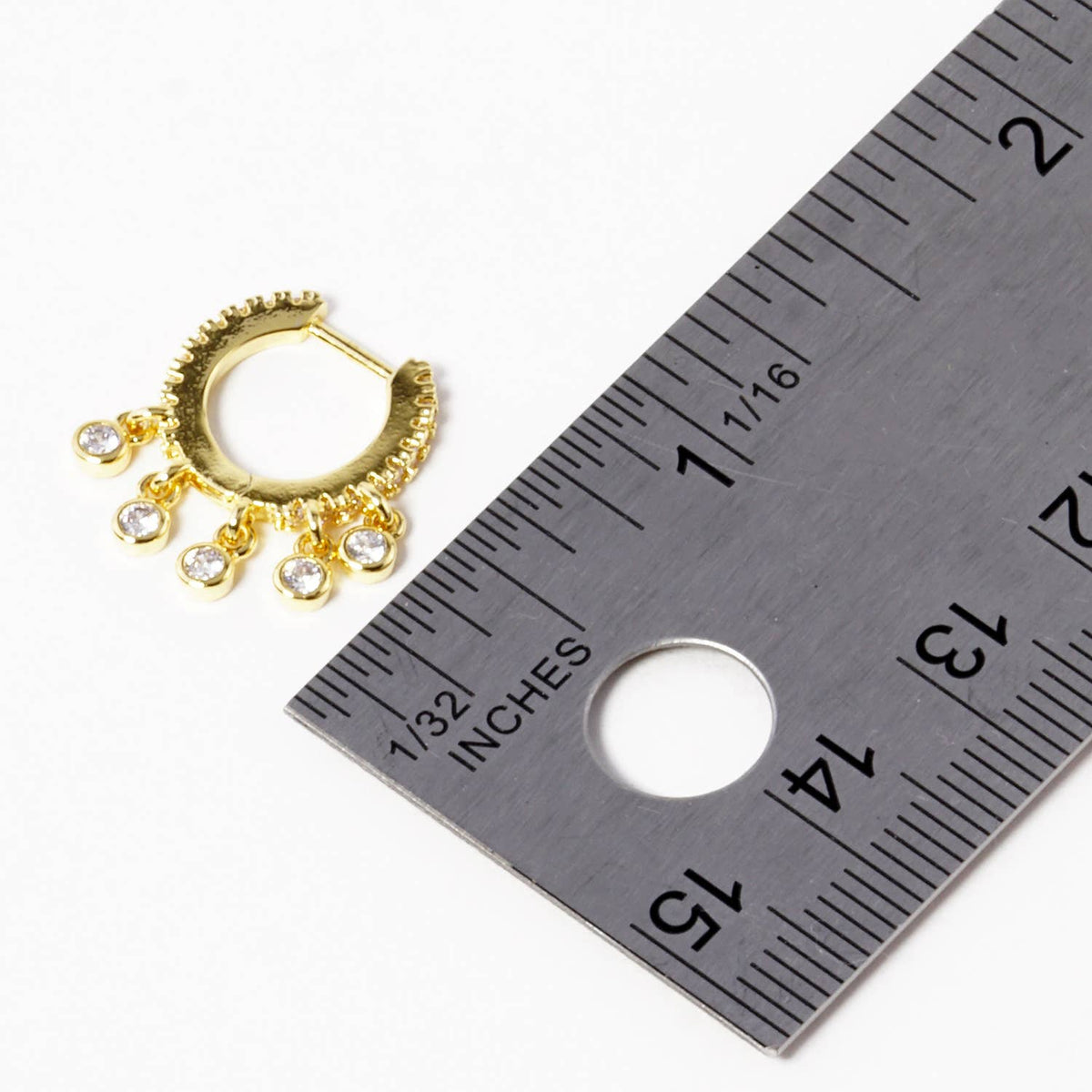 Dainty CZ Dangle Huggie Hoop Earrings