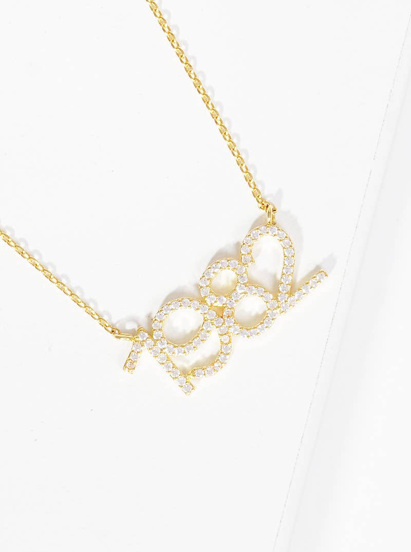 Gold Plated Cubic Birth Year Necklace