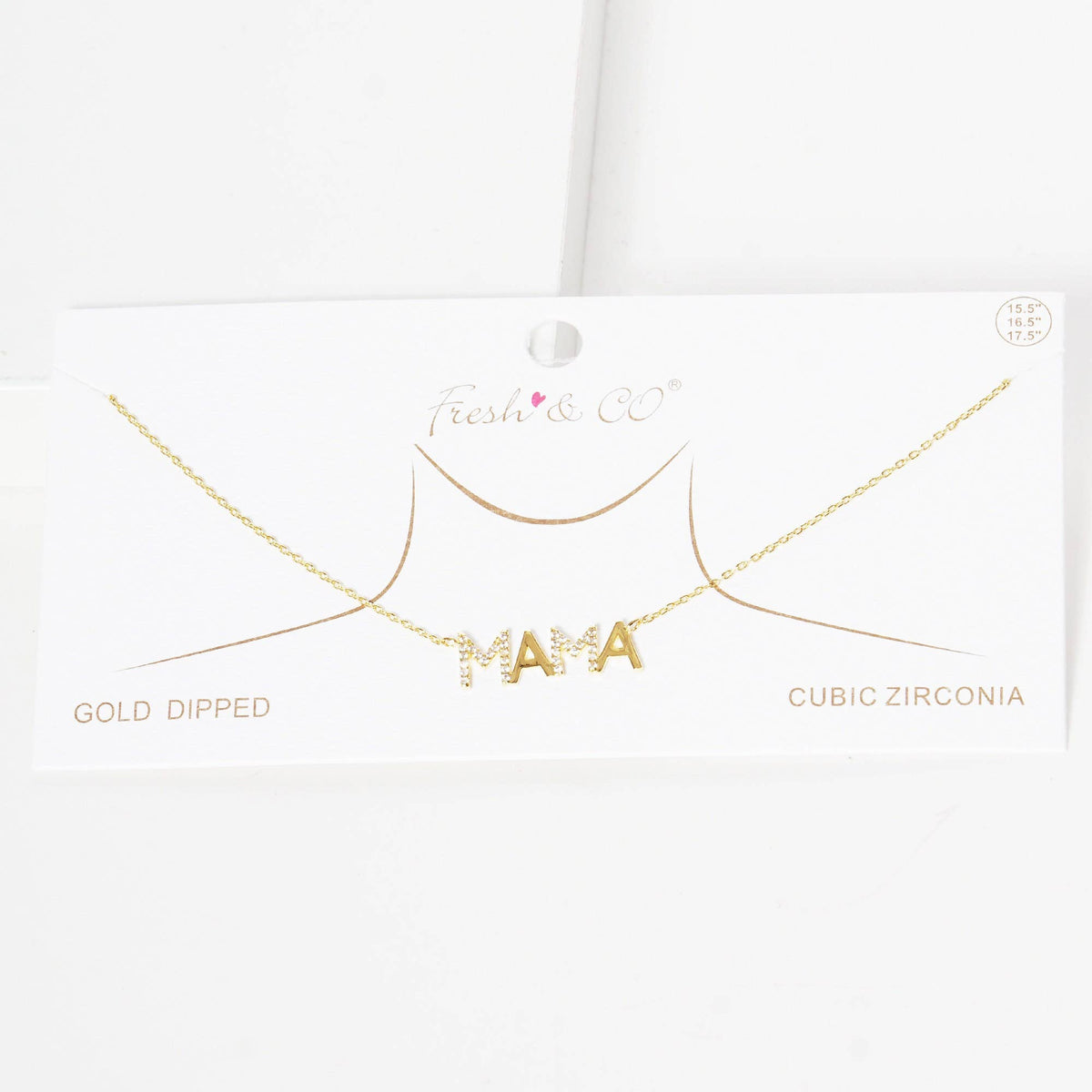 Gold Cubic Mama Initial Necklace