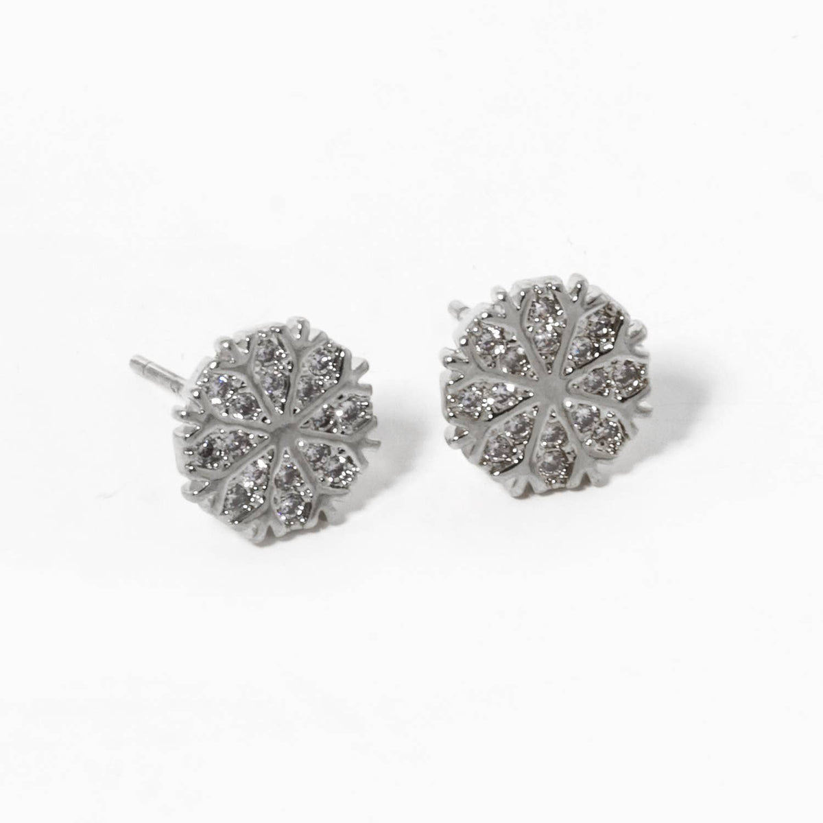 Gold Dipped Snowflake Stud Earrings