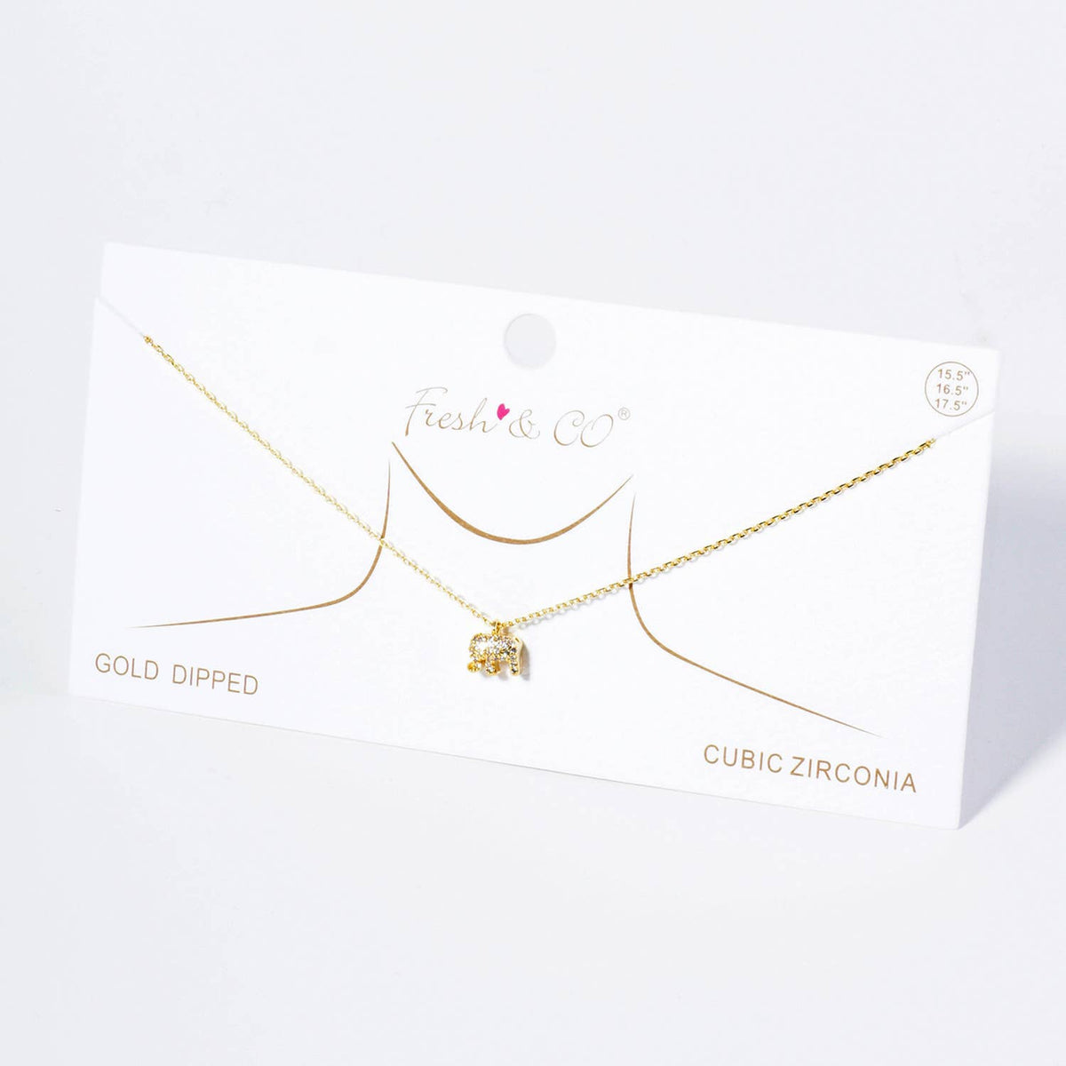 CZ Elephant Pendant Necklace