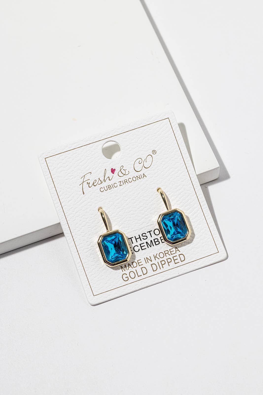 Birthstone Dangle Earrings – Gold-Dipped Octagon Cubic