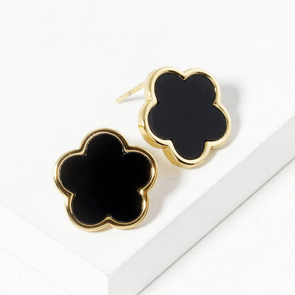 Minimalist Dainty Clover Flower Stud Earrings
