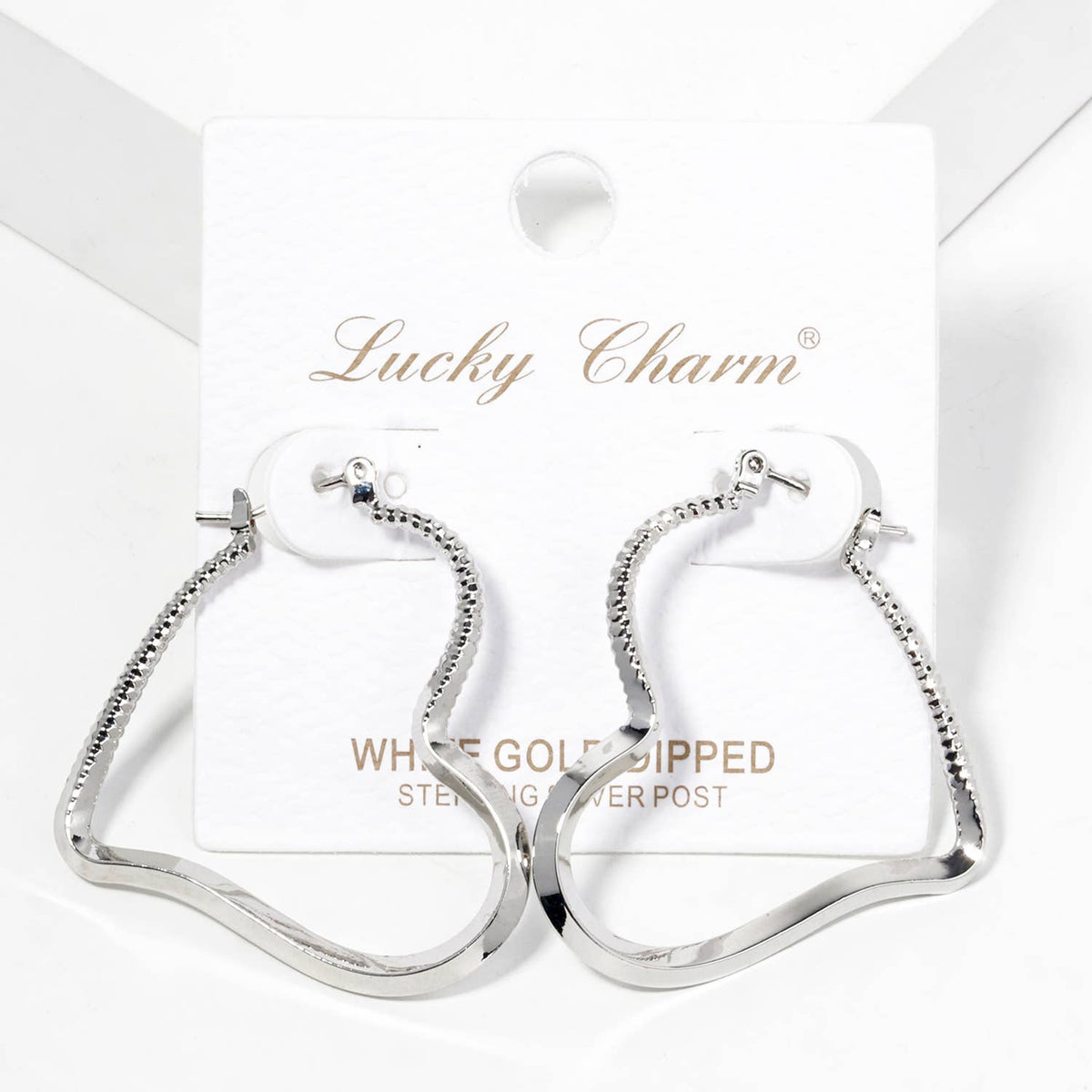 Textured Open Heart Hoop Earrings