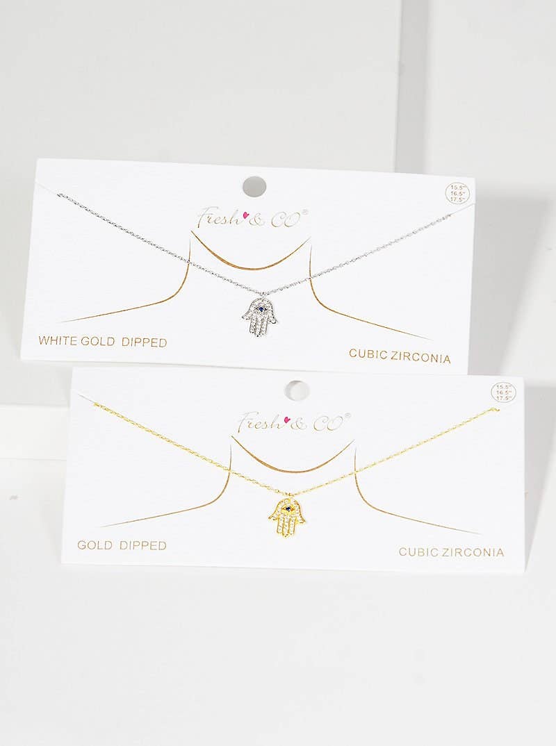 Gold Plated Hasma Eye Necklace