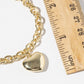 Puffed Heart Chunky Chain Bracelet with Easy Magnetic Clasp