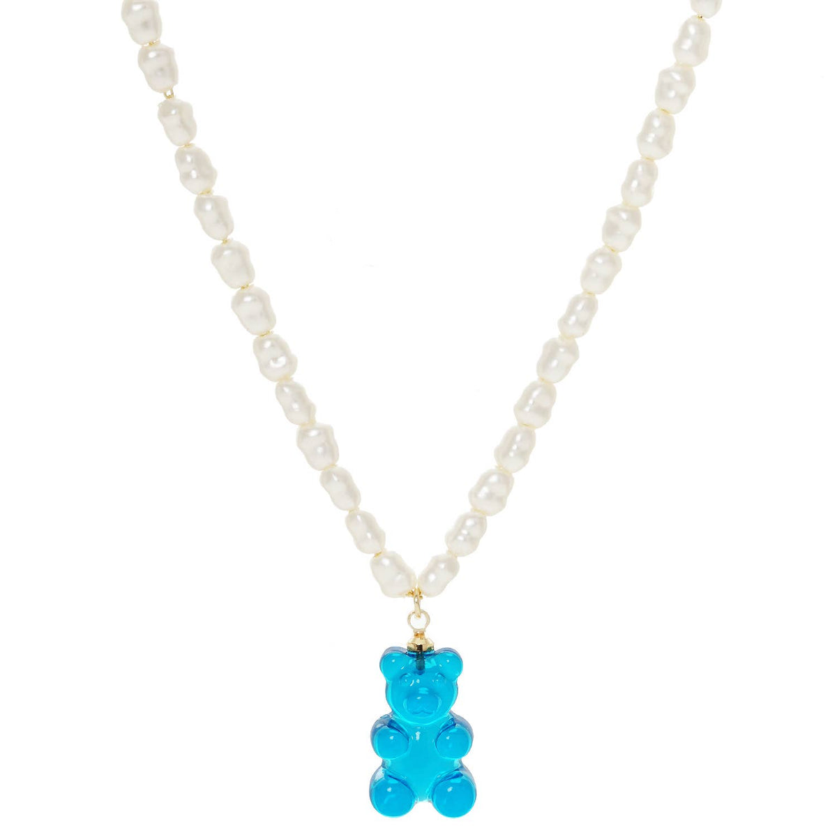 Multicolor Beaded Gummy Bear Pearl Necklace