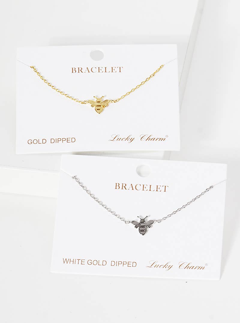 Minimalist Bee Charm Bracelet