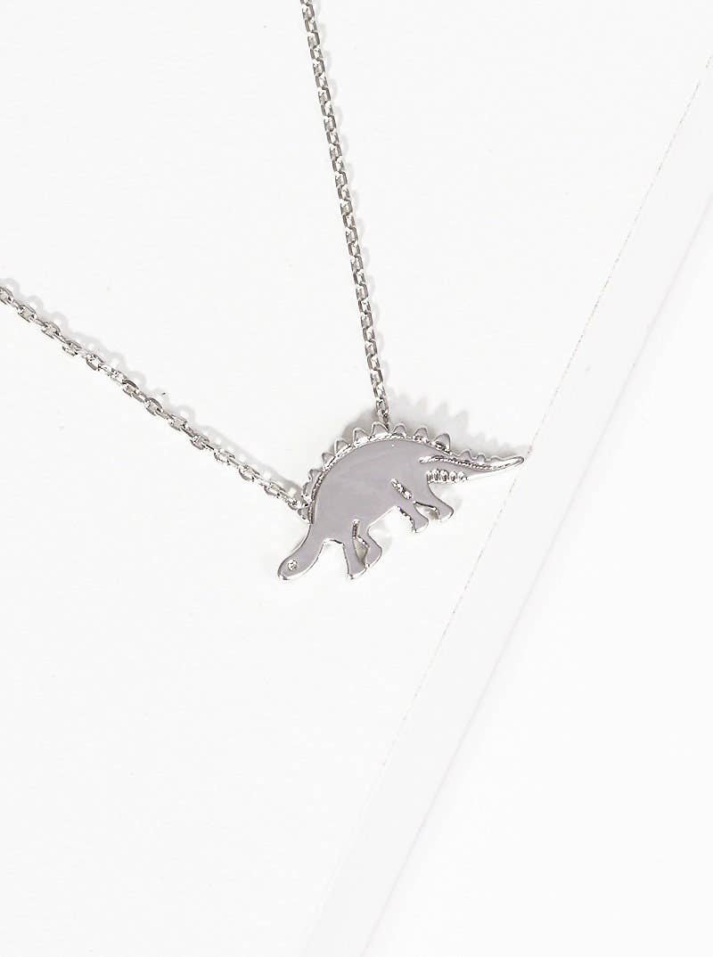 Gold Stegosaurus Dinosaur Necklace