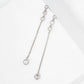 Round CZ Stone Trio with 4mm Stone Drop Chain Earrings