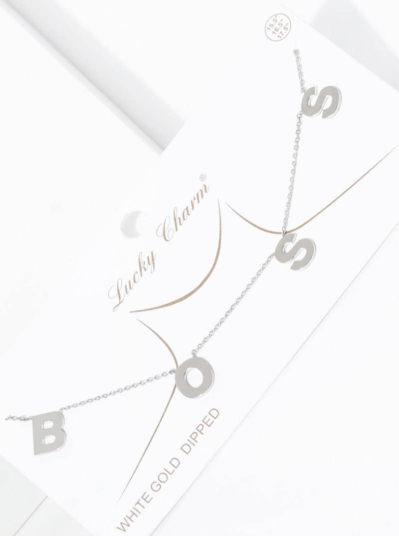 Mini Spaced Letter BOSS Necklace
