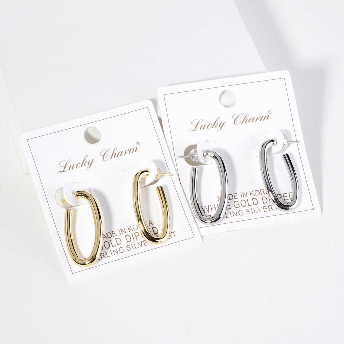 30mm Oval Hoop Earrings / 18K Gold Dipped