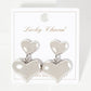 Polished Brass Double Heart Drop Dangle Earrings