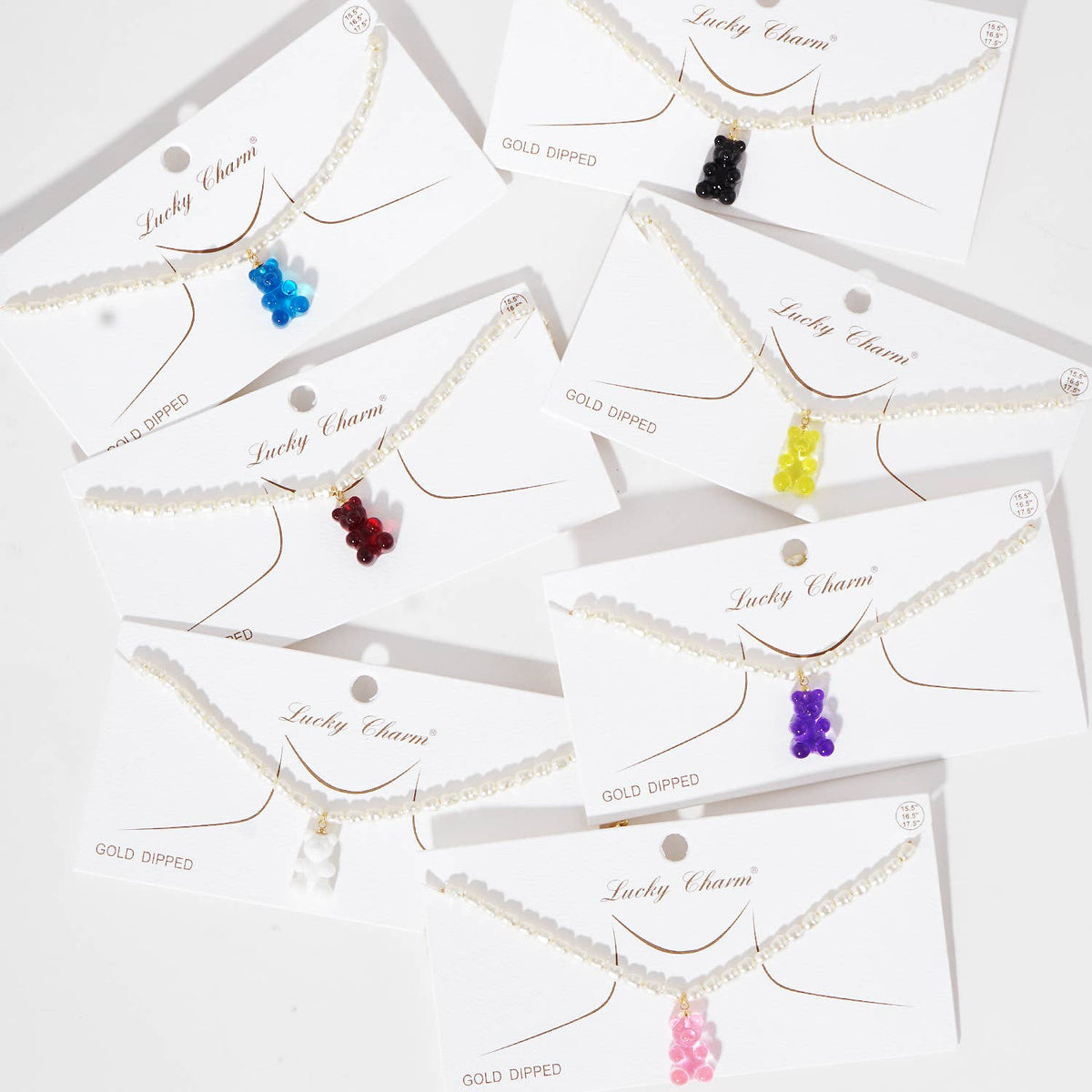 Multicolor Beaded Gummy Bear Pearl Necklace