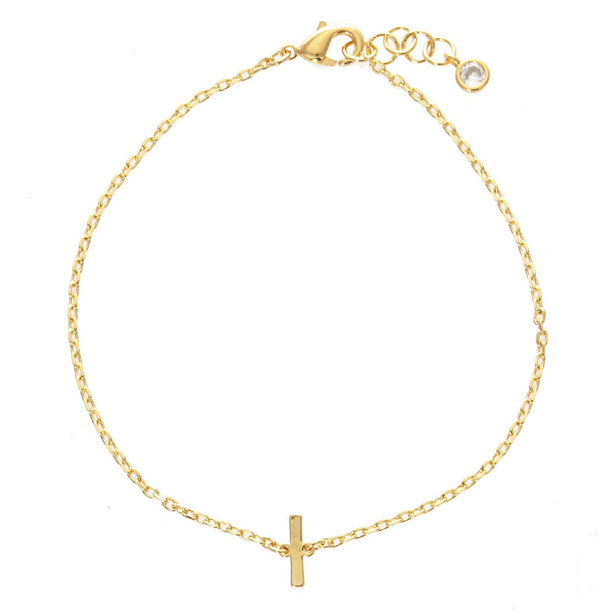 Gold Plated Initial Letter Bracelet