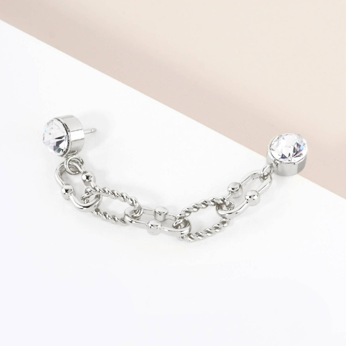 Crystal "Cap & Pin" Chain Brooch Accessory