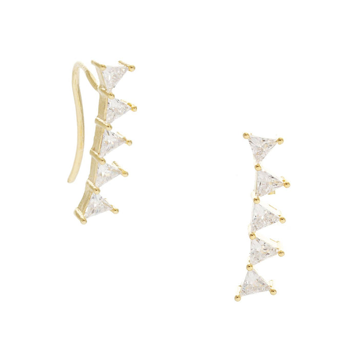 Gold Spike Ear Jacket Earrings