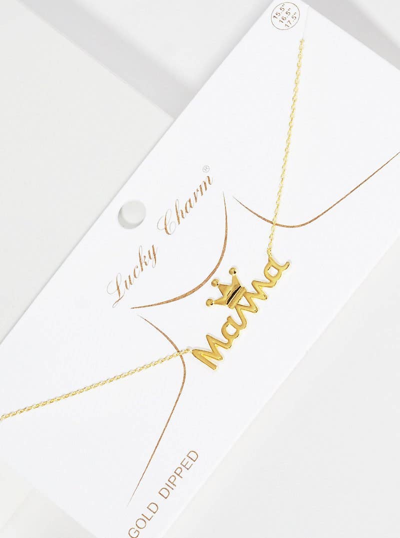 Gold Plated Queen Mama Necklace
