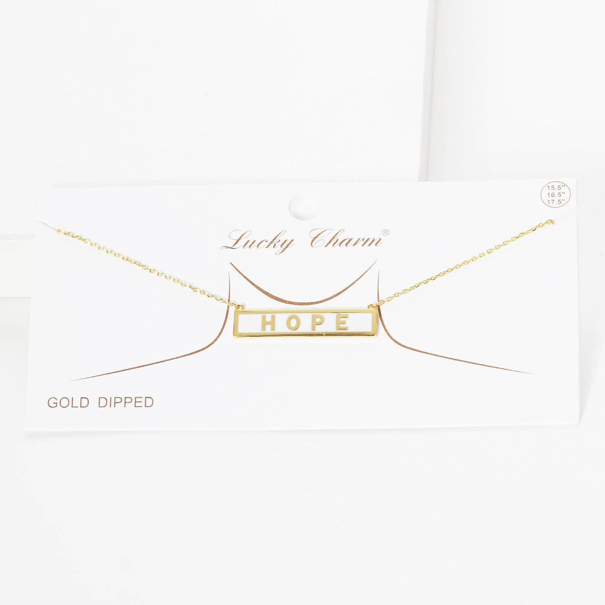 Gold Plated Mini Bar HOPE Necklace