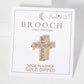 Square Cubic-Zirconia Stones Cross Brooch