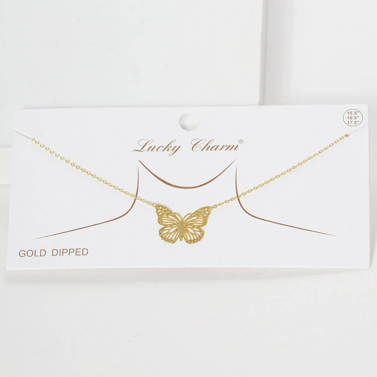 Gold Plated Dainty Butterfly Charm Necklace