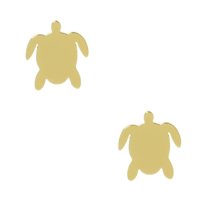 Gold Plated Turtle Stud Earrings