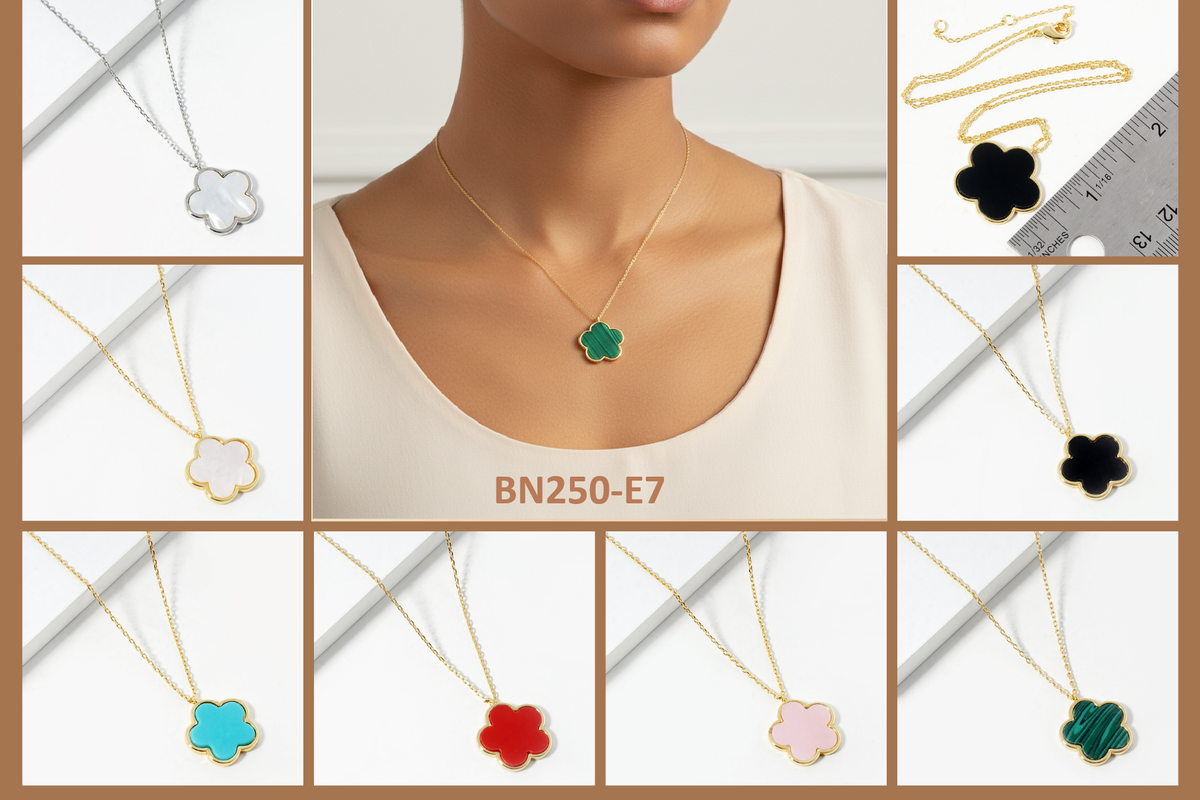 Minimalist Six-Petal Flower Pendant Necklace