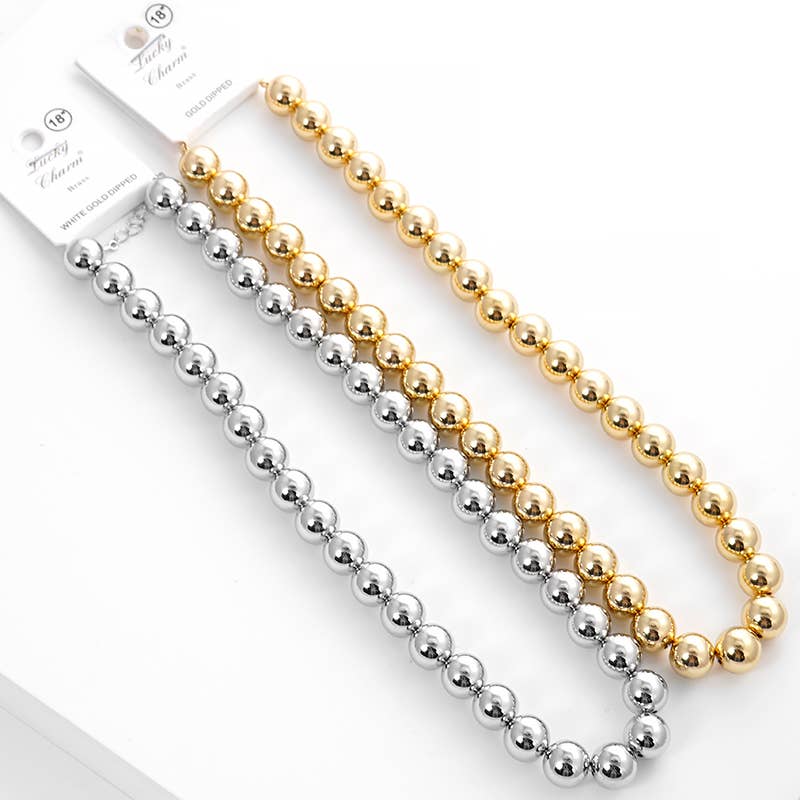 Gold Plated Bold Bead Necklace
