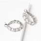 Dainty Cubic Zirconia Oval Halo Huggie Hoop Earrings