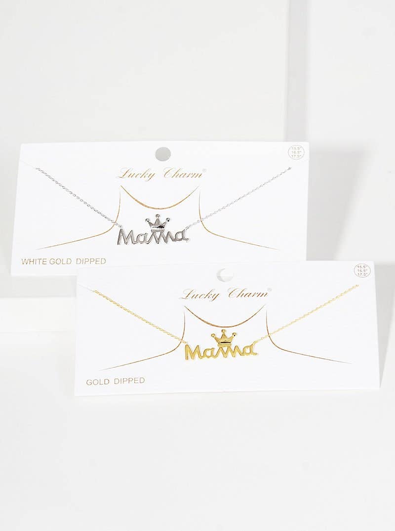 Gold Plated Queen Mama Necklace