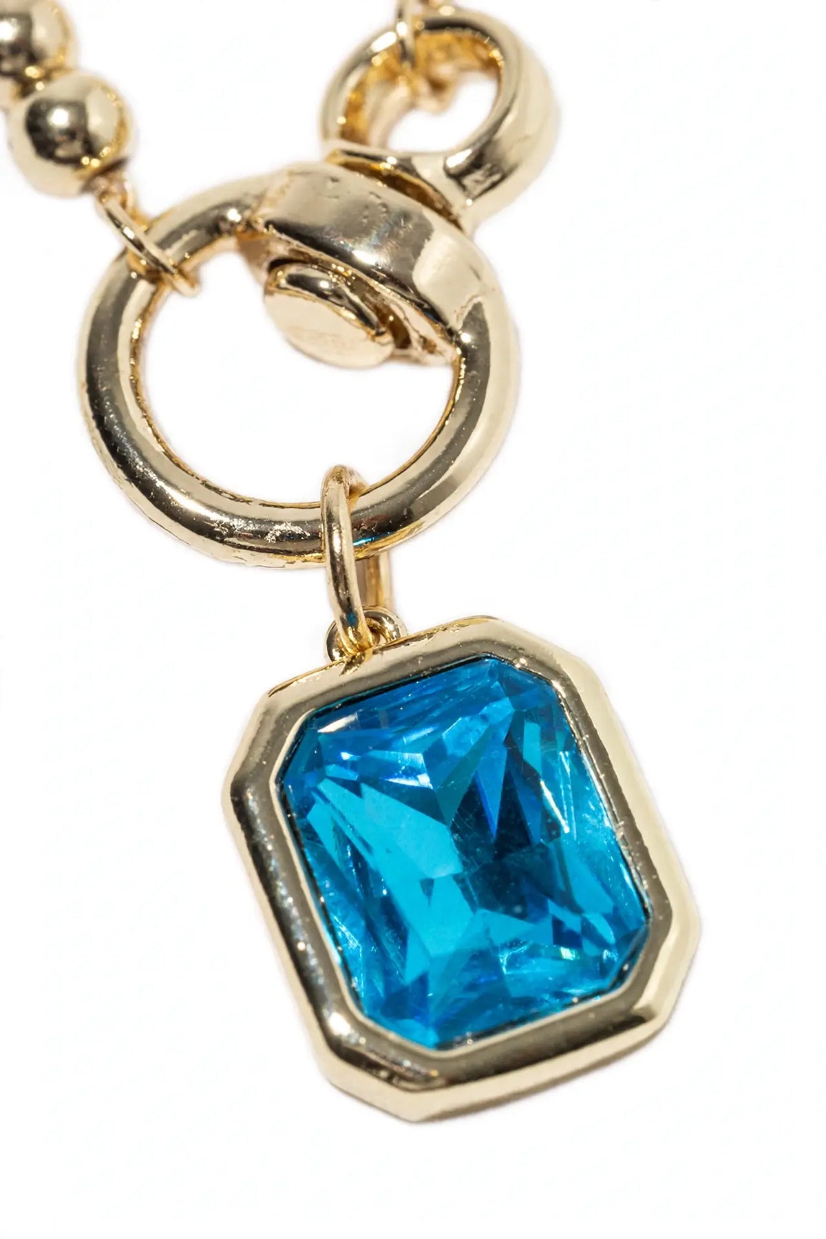 Birthstone Pendant Necklace – Gold-Dipped Ball Chain