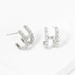 Dainty Pave Cubic Zirconia Initial "H" Huggie Hoop Earrings