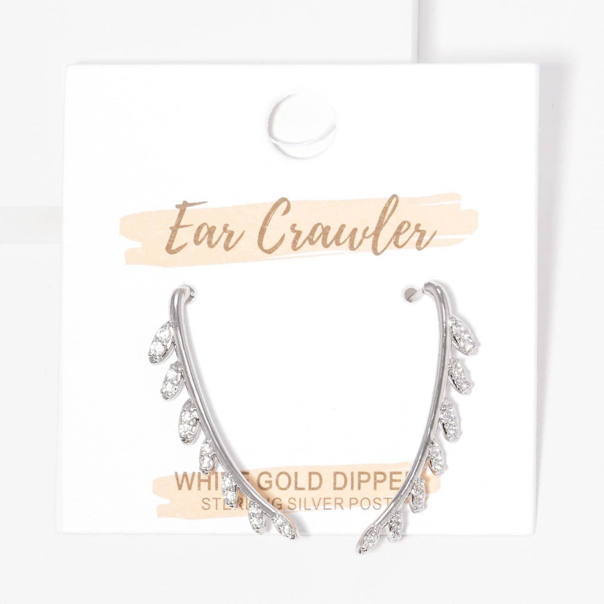 Gold Leaf Vine Ear Crawler Earrings